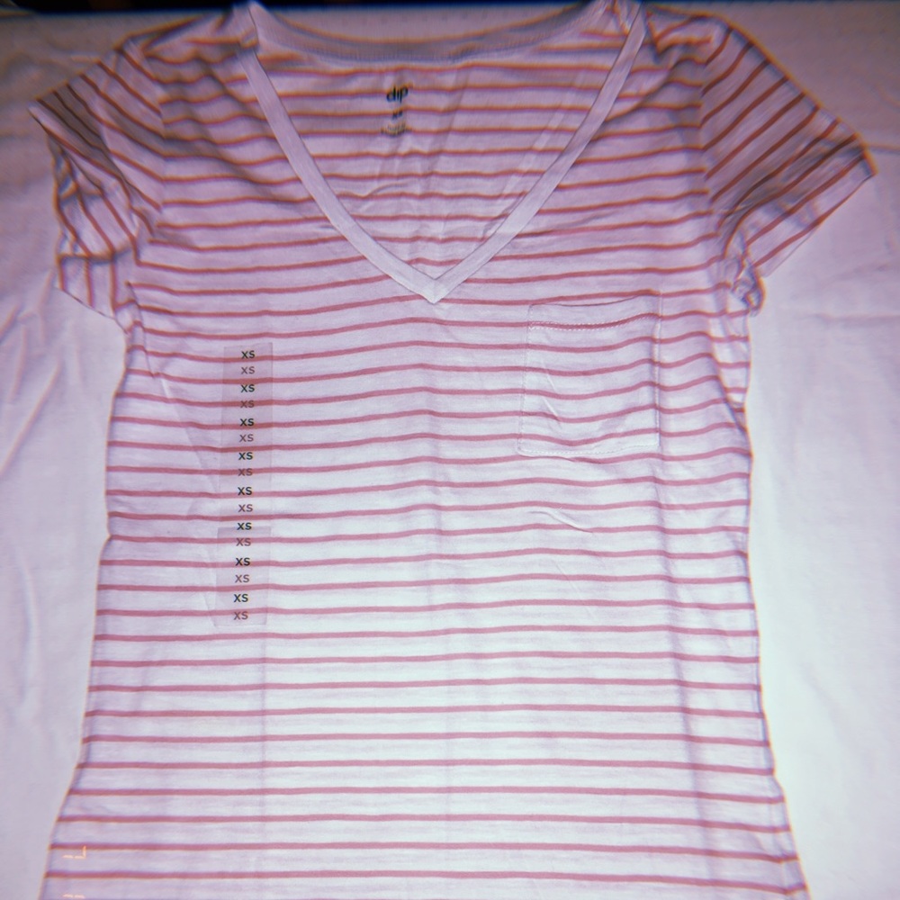 XS pink and white striped tank top